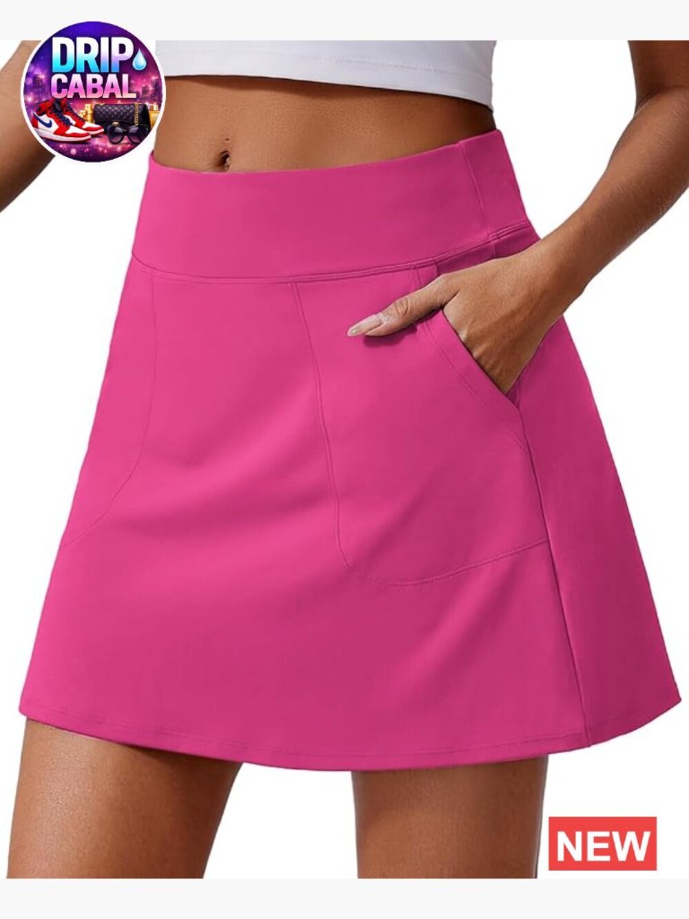 High Waisted Golf Skort with 4 Pockets UPF 50+ Athletic Skort for Tennis